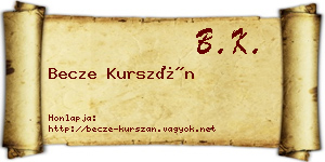 Becze Kurszán névjegykártya